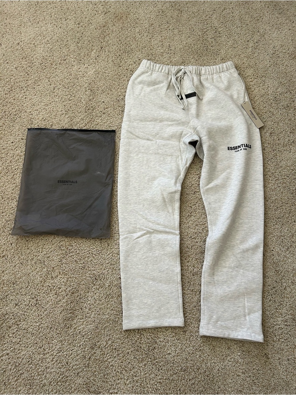 Essentials Light Gray Logo Sweatpants